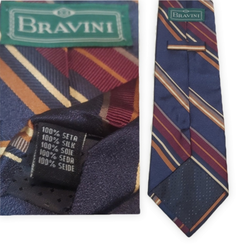 Bravini Vintage Ribbon Strip Tie - Picture 3 of 4